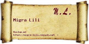Migra Lili névjegykártya